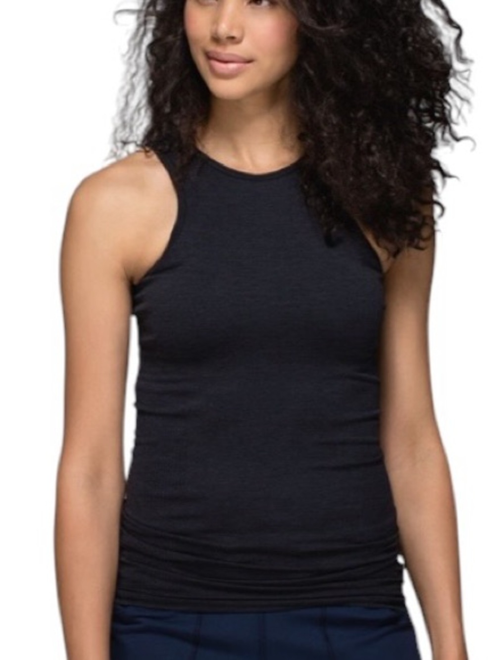 Lululemon Seamlessly Covered Tank Heathered Black Sz 8 Original $58